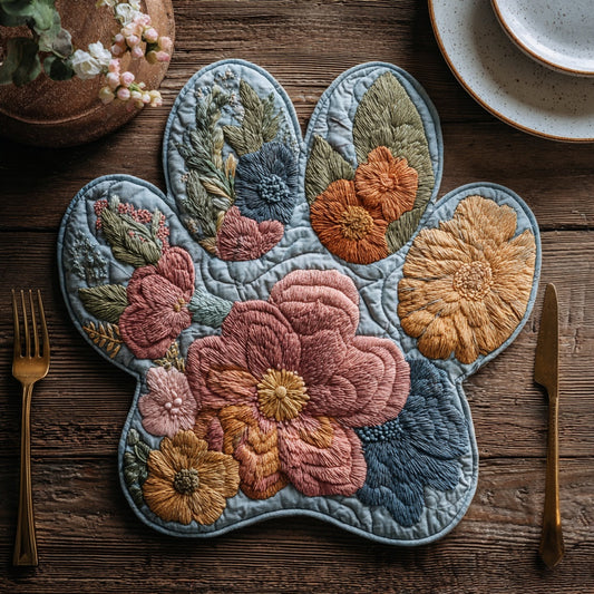 Dusty Floral Custom Shape Quilted Placemat NCU0LV106