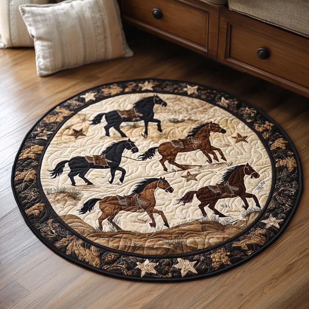 Dusty Plains Quilted Round Mat NCU0VH2259