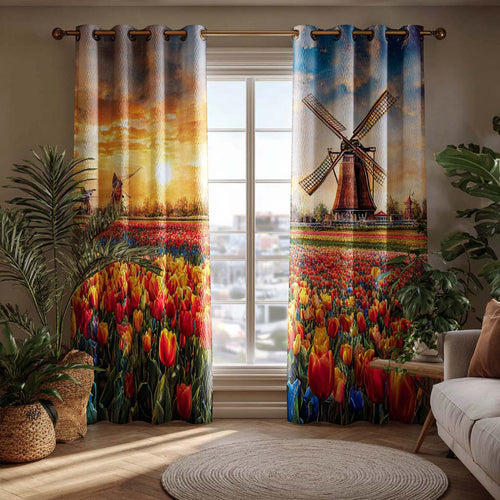Dutch Bloom Quilted Curtains NCU0NH002