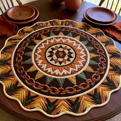 Earth Chain Custom Shape Quilted Table Topper NCU0LV215