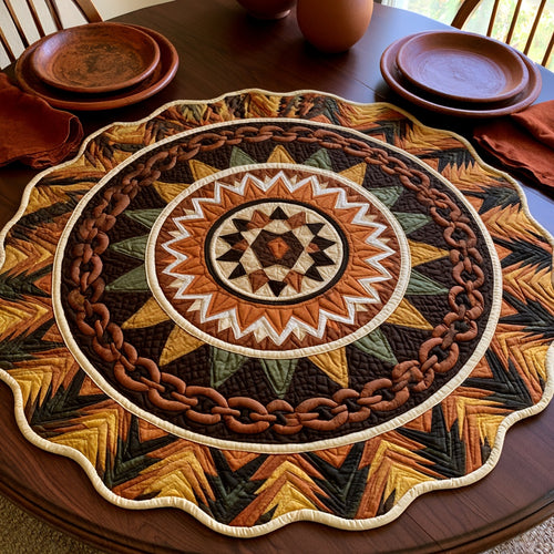 Earth Chain Custom Shape Quilted Table Topper NCU0LV215