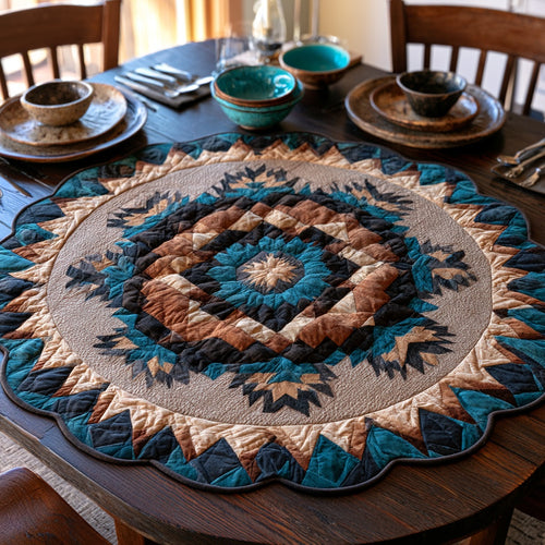 Earth Star Custom Shape Quilted Table Topper NCU0LV221