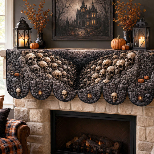 Eerie Abyss Quilted Mantel Scarf SN0TD321