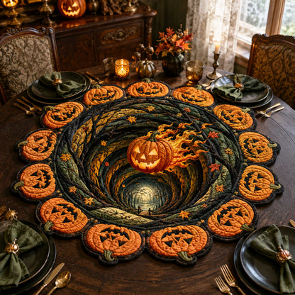 Eerie Hollow Custom Shape Quilted Table Topper SN0TD302