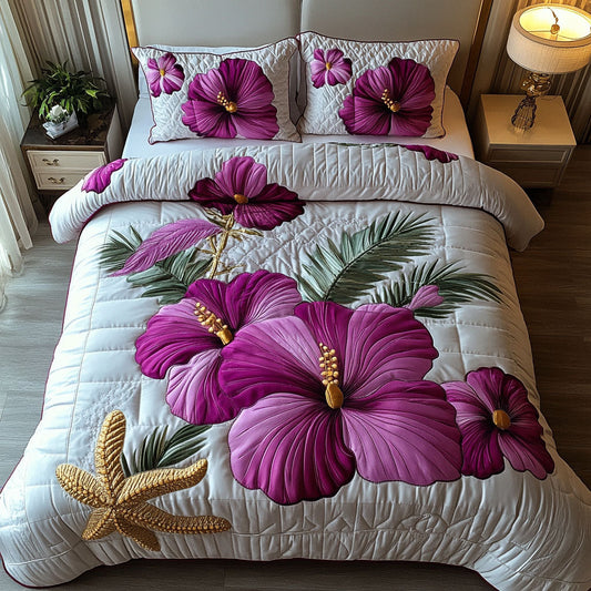 Elegant Bloom 3-Piece Quilted Bedding Set NCU0DV4864
