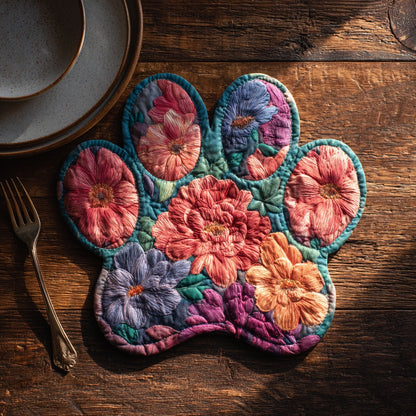 Elegant Peony Custom Shape Quilted Placemat NCU0LV096