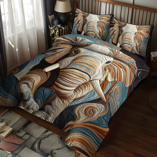 Elephant Grace 3-Piece Quilted Bedding Set NCU0DV1164