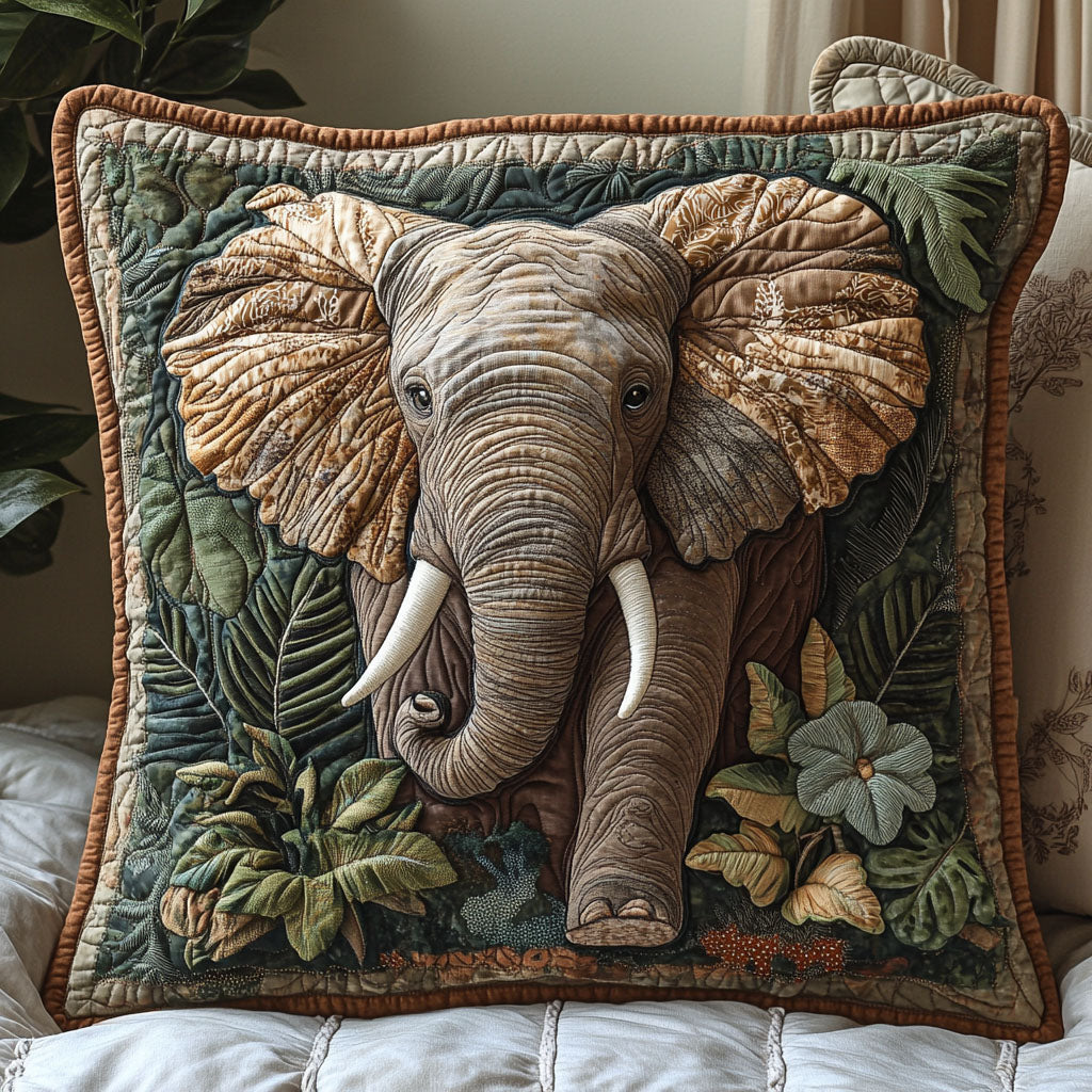 Elephant Jungle Quilted Pillow Case NCU0DV6144