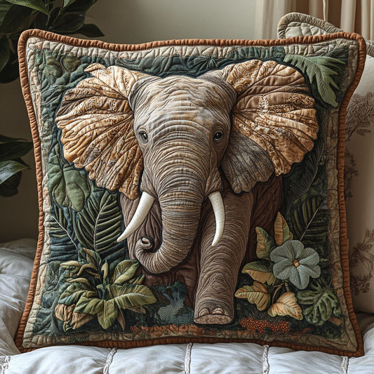 Elephant Jungle Quilted Pillow Case NCU0DV6144