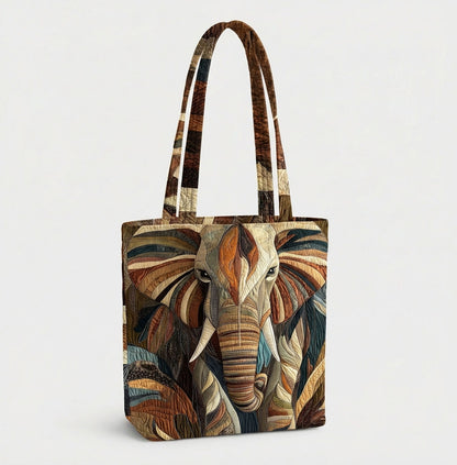 Elephant Tote Quilted Zipper Tote Bag SN0DK011