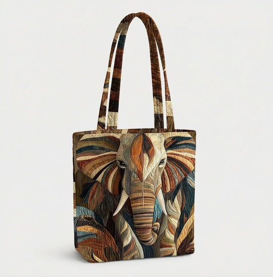 Elephant Tote Quilted Zipper Tote Bag SN0DK011