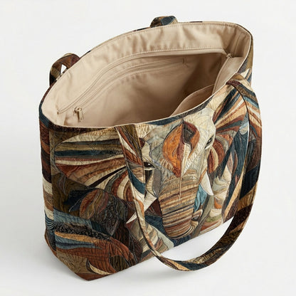 Elephant Tote Quilted Zipper Tote Bag SN0DK011