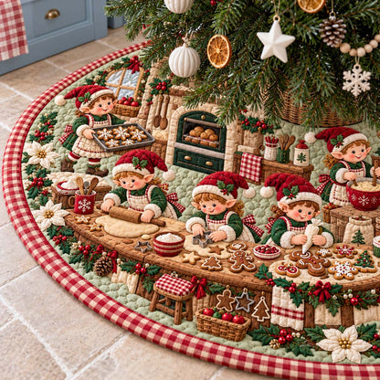 Elf Cookie Bakery Quilted Tree Skirt SN0HH1087