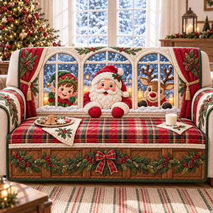 Elf Window Santa Quilted Sofa Cover SN0TD1272