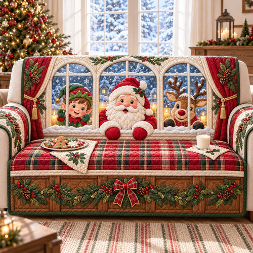 Elf Window Santa Quilted Sofa Cover SN0TD1272