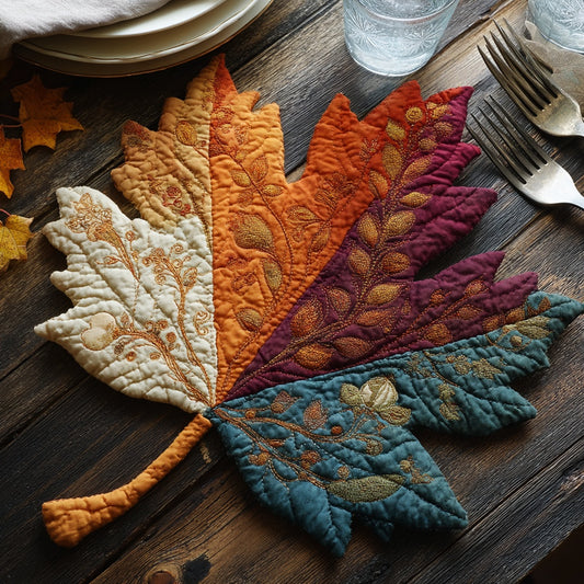 Embroidered Woodland Wreath Custom Shape Quilted Placemat NCU0LV010