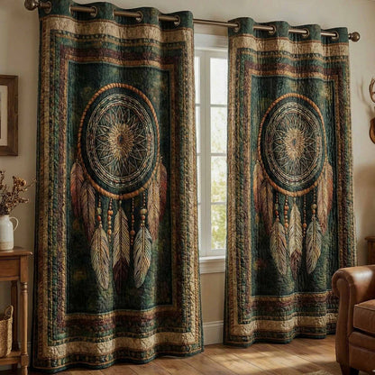Emerald Circle Quilted Curtains NCU0DX066