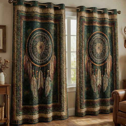 Emerald Circle Quilted Curtains NCU0DX066