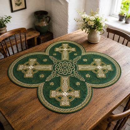 Emerald Crossroads Custom Shape Quilted Table Topper SN0TV192