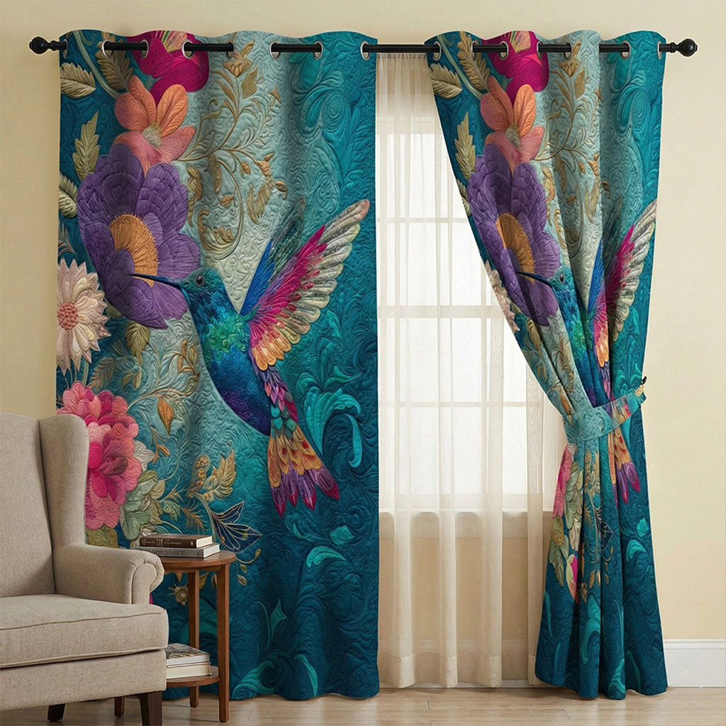 Emerald Hummingbird Quilted Curtains NCU0TN272
