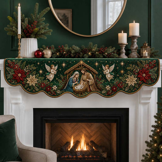 Emerald Nativity Stable Quilted Mantel Scarf SN0HH0241