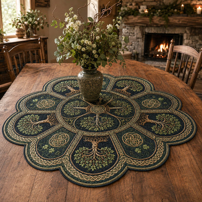 Emerald Sanctuary Custom Shape Quilted Table Topper SN0TV187