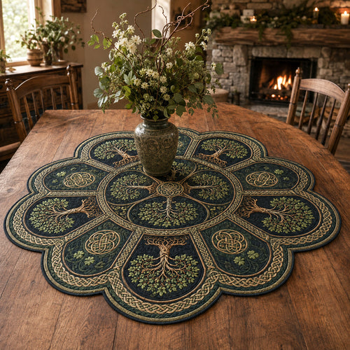 Emerald Sanctuary Custom Shape Quilted Table Topper SN0TV187