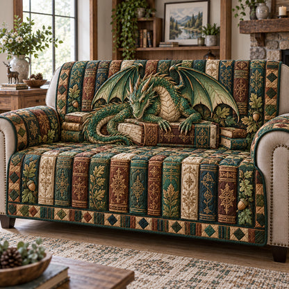 Emerald Sanctuary Quilted Sofa Cover SN0TV853