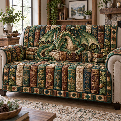 Emerald Sanctuary Quilted Sofa Cover SN0TV853