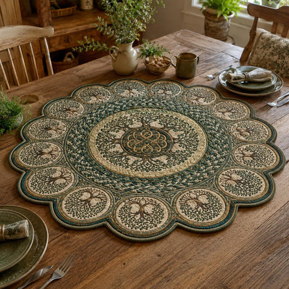 Emerald Tree Of Life Custom Shape Quilted Table Topper SN0DV403