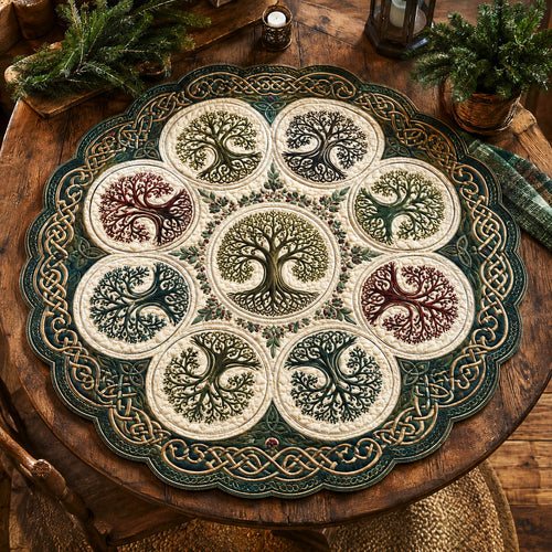 Emerald Wisdom Custom Shape Quilted Table Topper SN0TV179