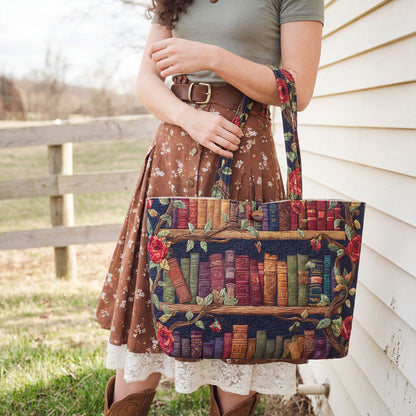 Enchanted Bookshelf Quilted Classic Tote Bag SN0NT033