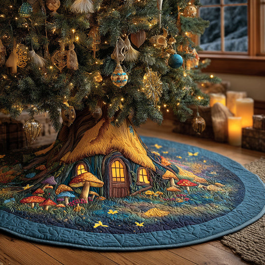 Enchanted Cabin Trail Christmas Quilted Tree Skirt NCU0PTT2235