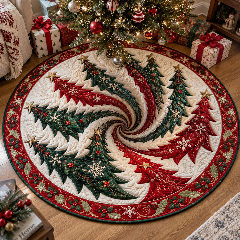 Enchanted Christmas Vortex Quilted Round Mat SN0PT1358