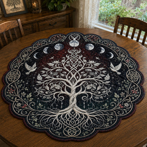 Enchanted Moon Garden Custom Shape Quilted Table Topper SN0PT871