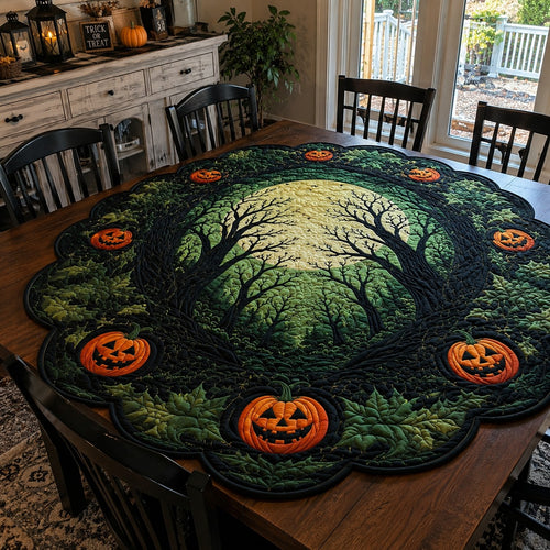 Enchanted Moon Woods Custom Shape Quilted Table Topper SN0PT536