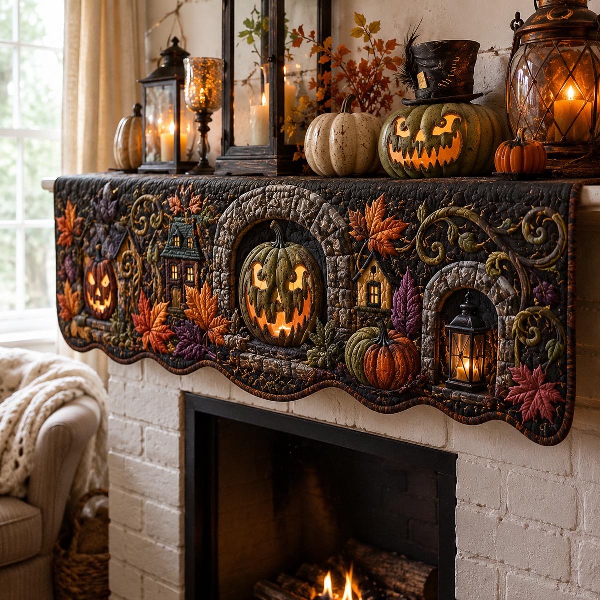 Enchanted Pumpkin Manor Quilted Mantle Scarf SN0DV285
