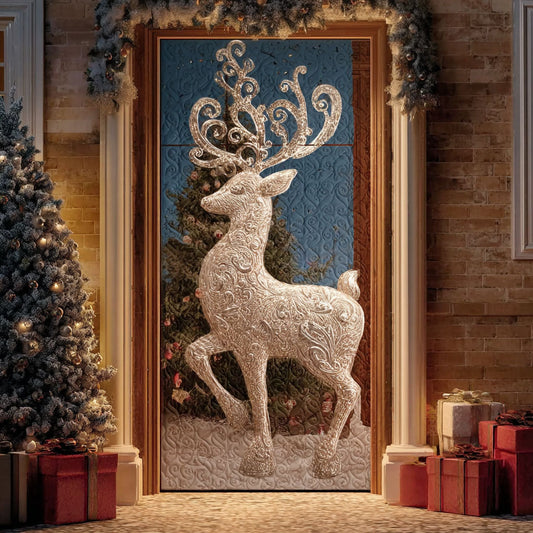 Enchanted Reindeer Gate Quilted Door Cover NCU0PT10538