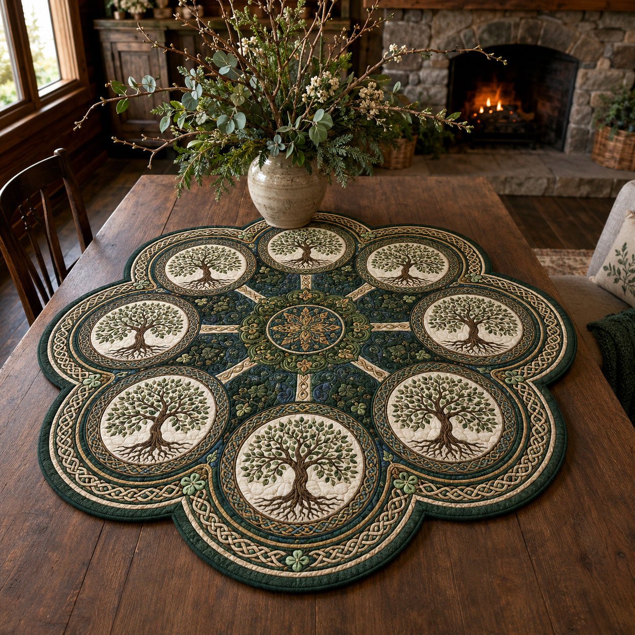 Enchanted Roots Custom Shape Quilted Table Topper SN0TV185