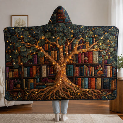 Enchanted Tree Library Quilted Hooded Blanket SN0HH0051