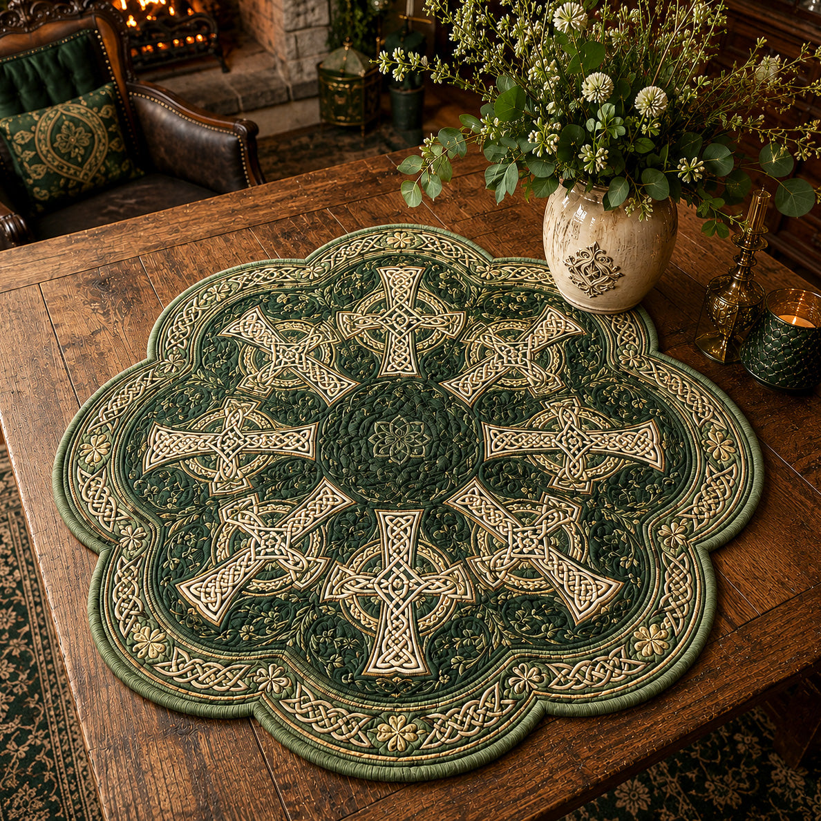 Eternal Heritage Custom Shape Quilted Table Topper SN0TV194