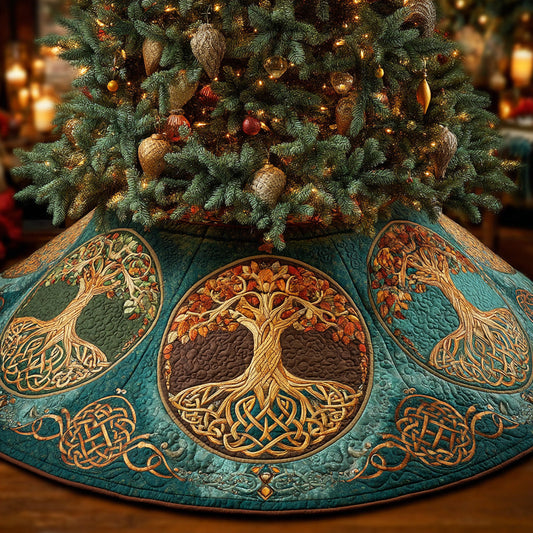 Eternal Life Circle Christmas Quilted Tree Skirt NCU0NTD1023