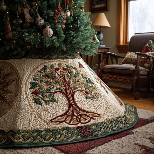 Eternal Roots Christmas Quilted Tree Skirt NCU0DV1283
