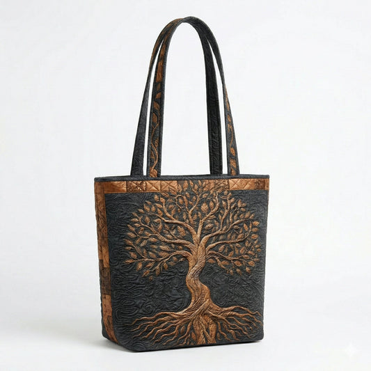 Eternal Roots Quilted Zipper Tote bag SN0NT007