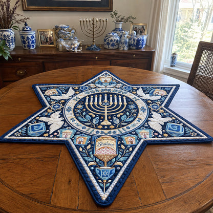 Eternal Star Custom Shape Quilted Table Topper SN0PT778