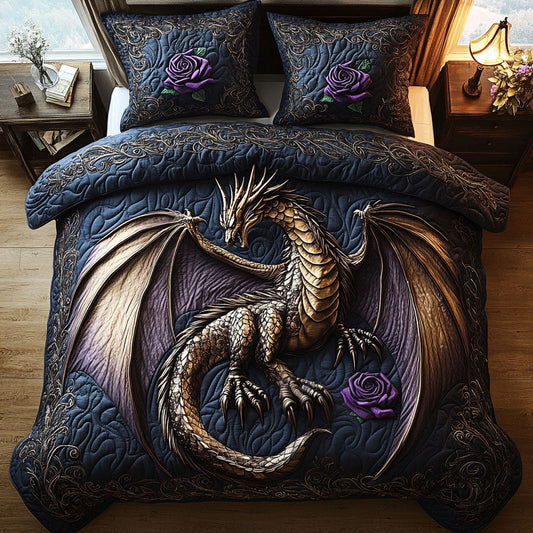 Ethereal Dragons 3-Piece Quilted Bedding Set NCU0DV3824