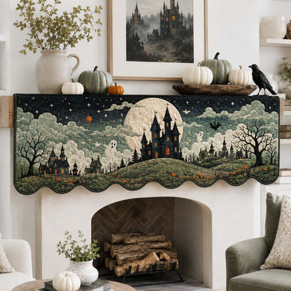 Ethereal Ghostly Hollow Quilted Mantel Scarf SN0HH0211