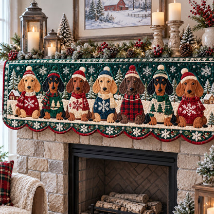Evergreen Beanie Doxies Quilted Mantel Scarf SN0TV931
