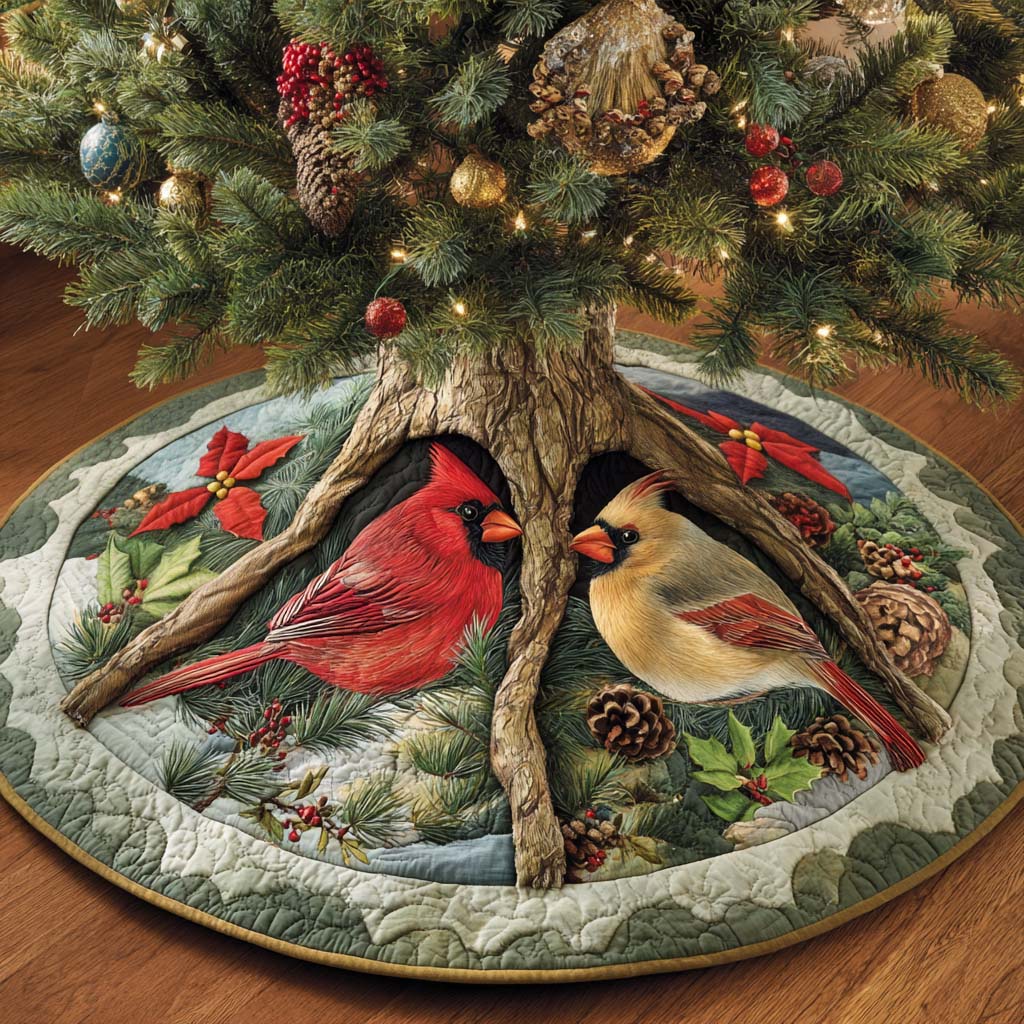 Evergreen Companions Quilted Tree Skirt NCU0XD1680