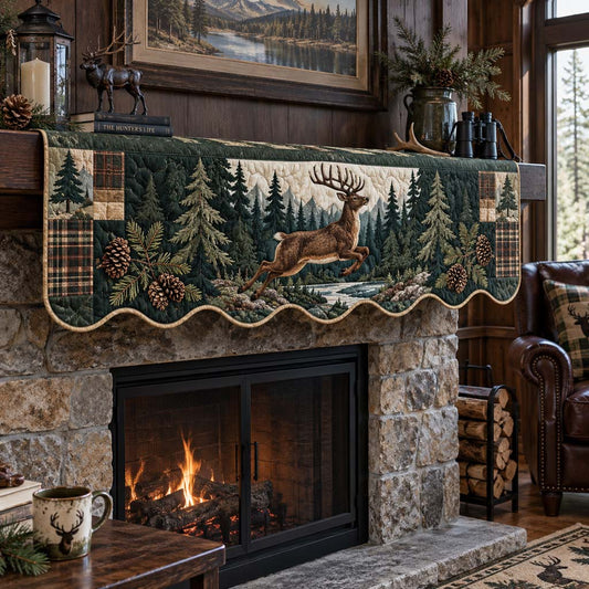 Evergreen Deer Creek Quilted Mantel Scarf SN0HH0332